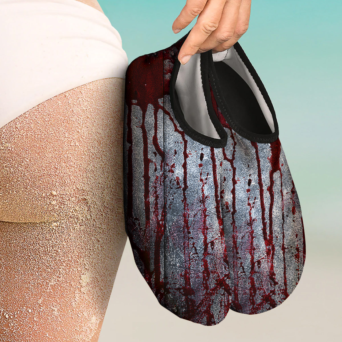 Bloody Metal Wall Print Water Shoes-grizzshop