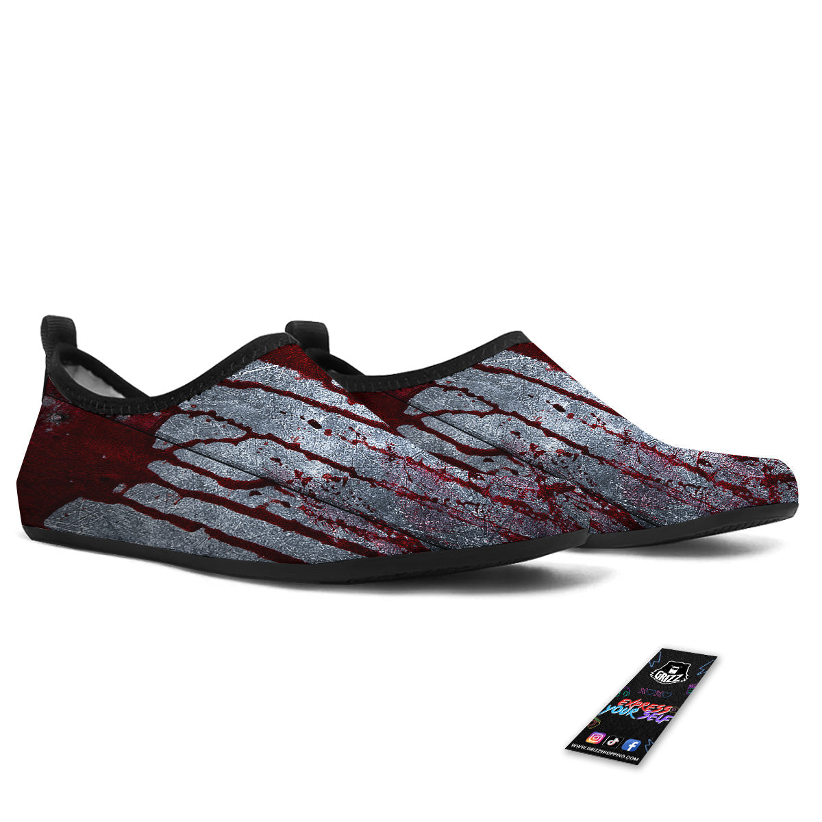 Bloody Metal Wall Print Water Shoes-grizzshop