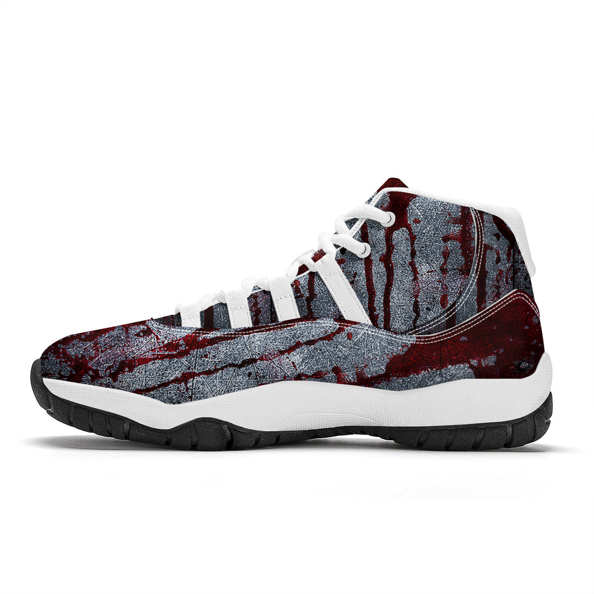Bloody Metal Wall Print White Bball Shoes-grizzshop