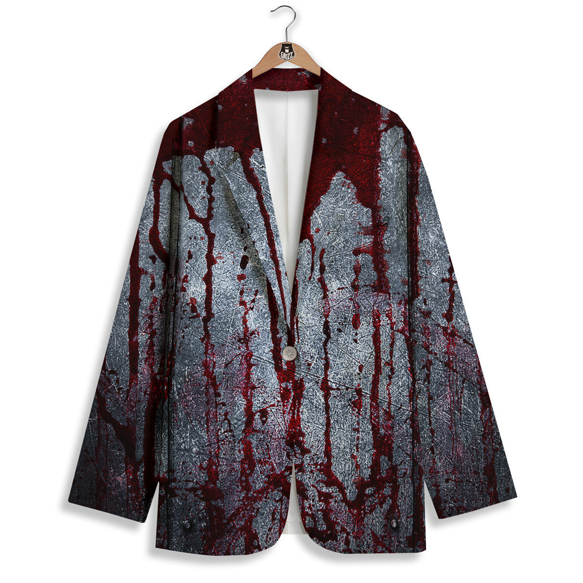 Bloody Metal Wall Print Women's Blazer-grizzshop