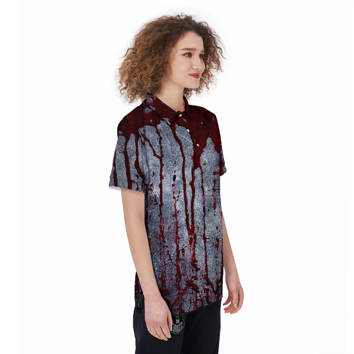 Bloody Metal Wall Print Women's Golf Shirts-grizzshop