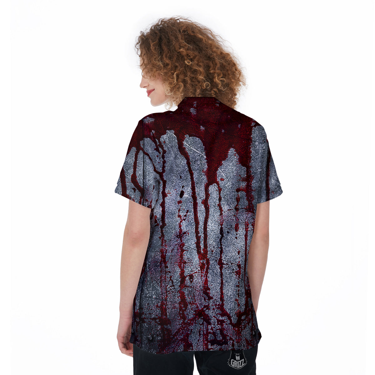 Bloody Metal Wall Print Women's Golf Shirts-grizzshop