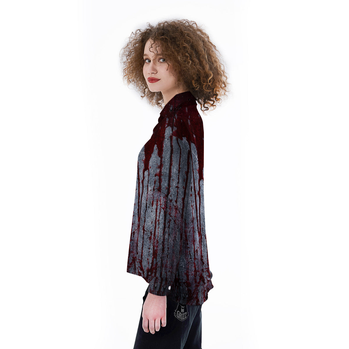 Bloody Metal Wall Print Women's Long Sleeve Shirts-grizzshop