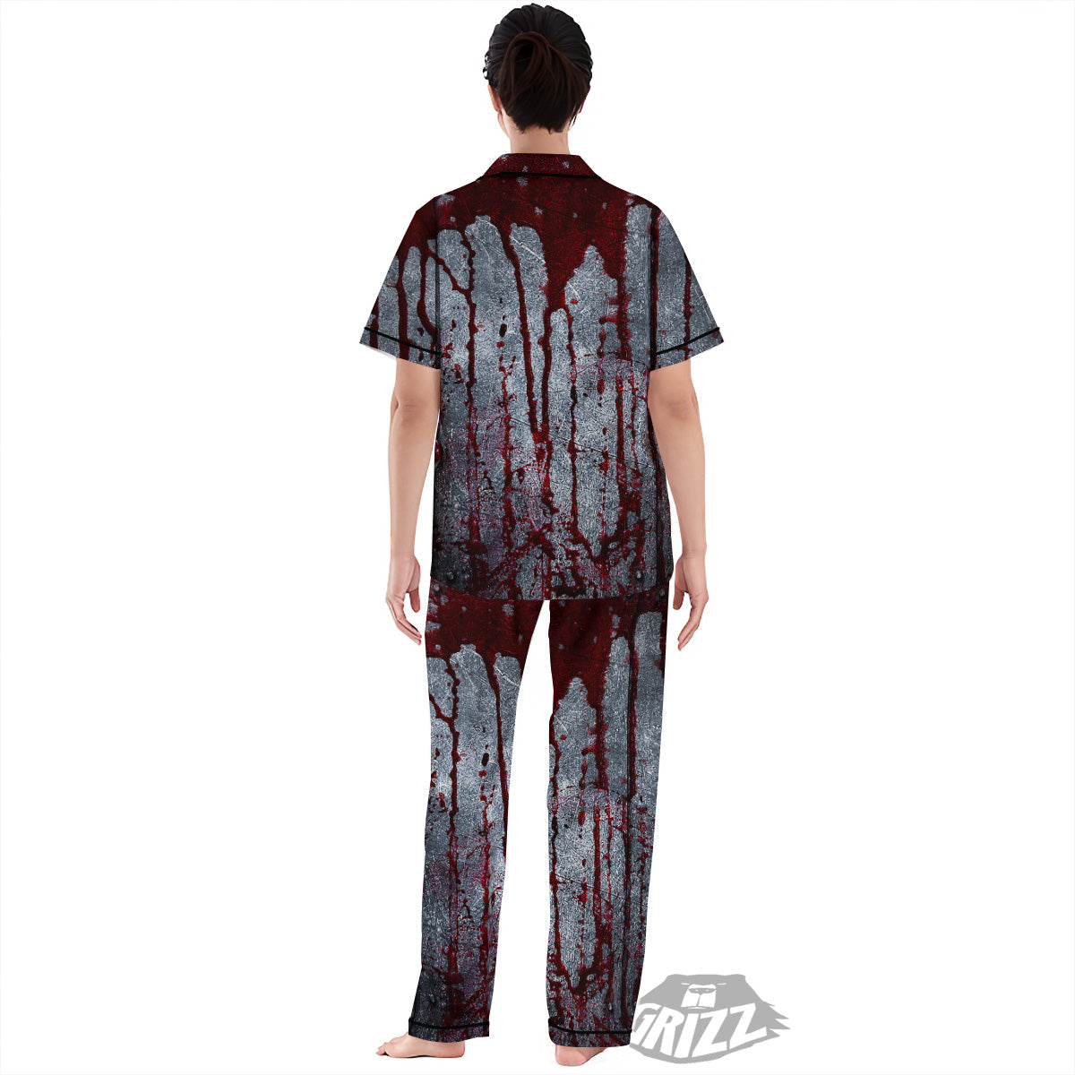 Bloody Metal Wall Print Women's Pajamas Set-grizzshop
