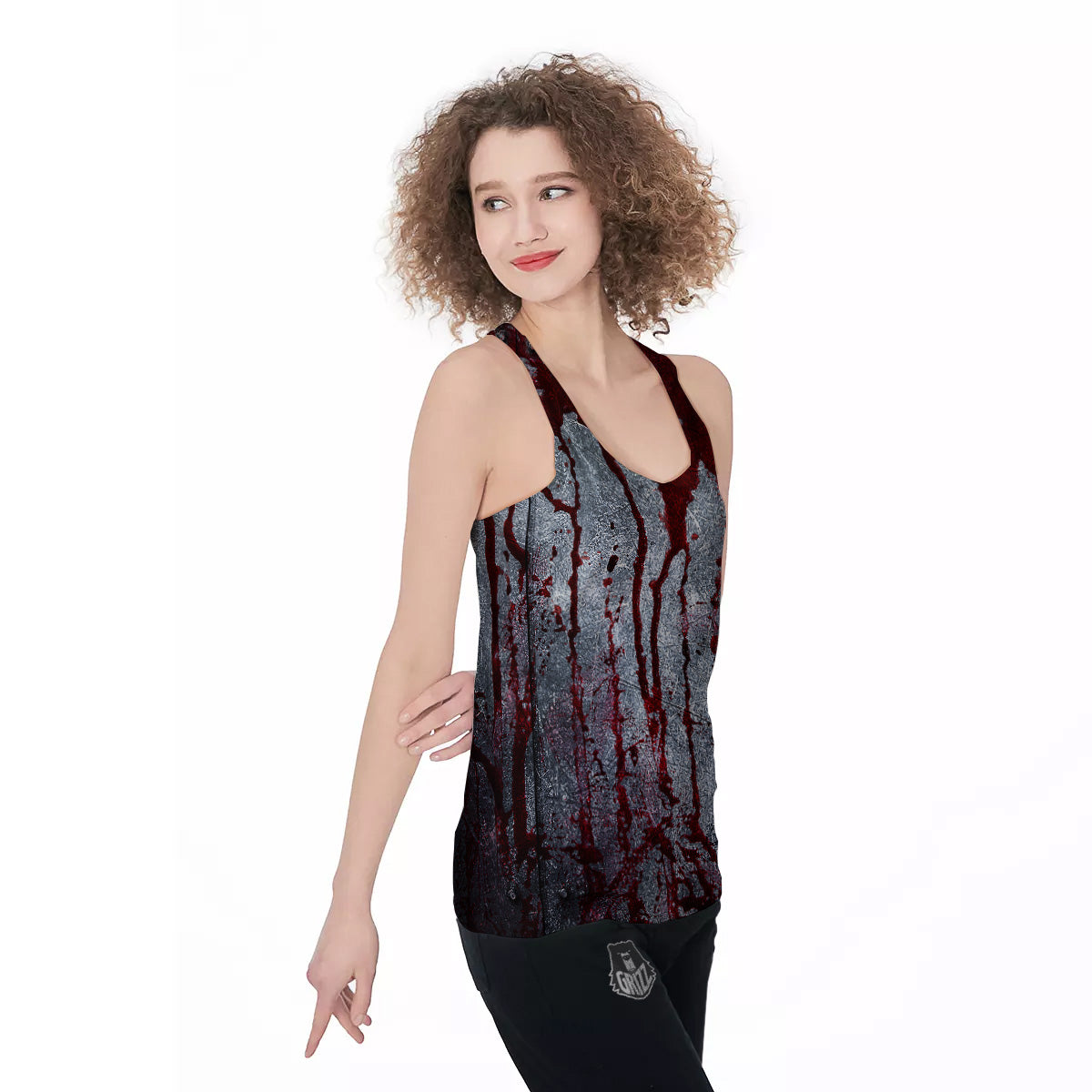 Bloody Metal Wall Print Women's Racerback Tank Top-grizzshop