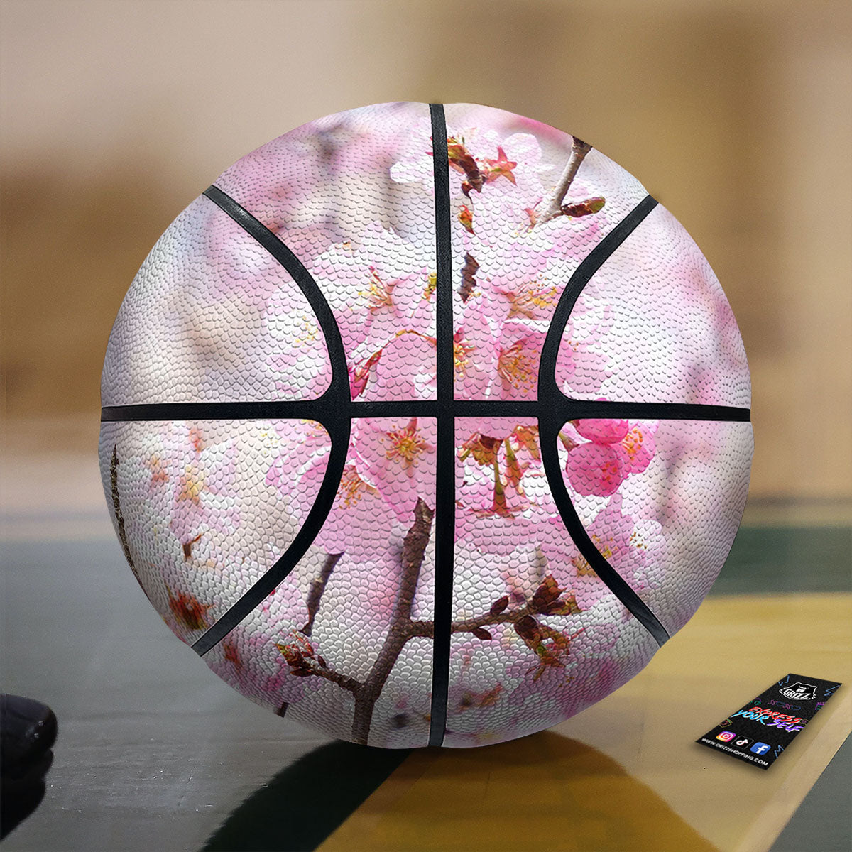 Blossom Spring Cherry Print Basketball-grizzshop