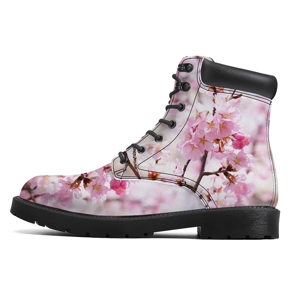 Blossom Spring Cherry Print Boots-grizzshop