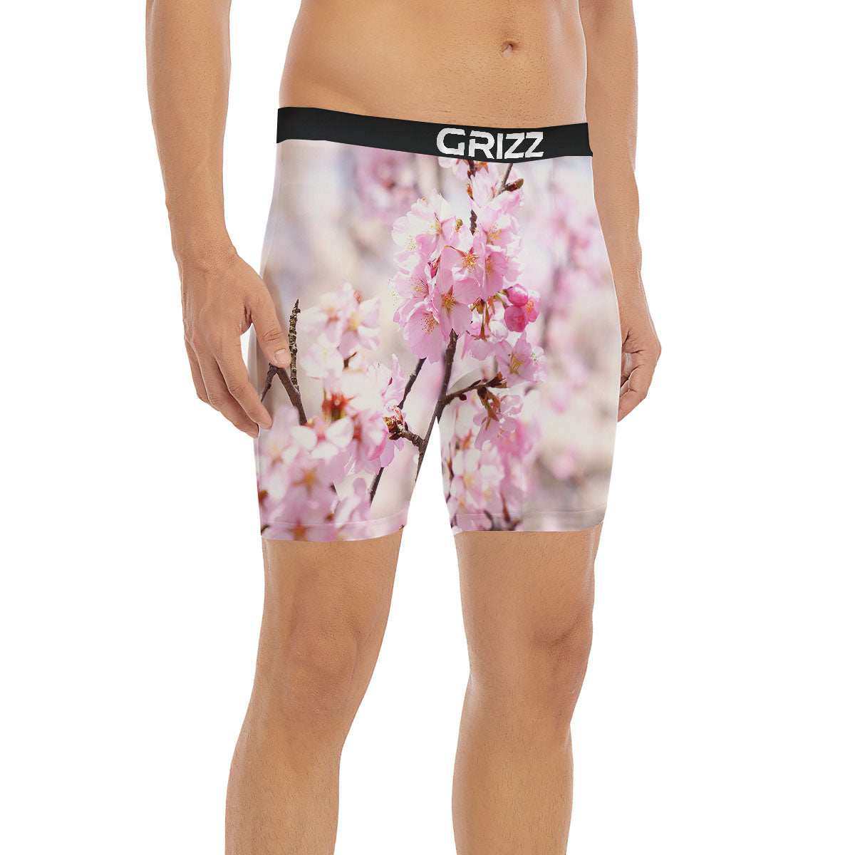 Blossom Spring Cherry Print Boxer Briefs-grizzshop