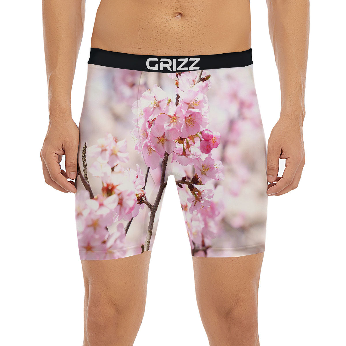 Blossom Spring Cherry Print Boxer Briefs-grizzshop