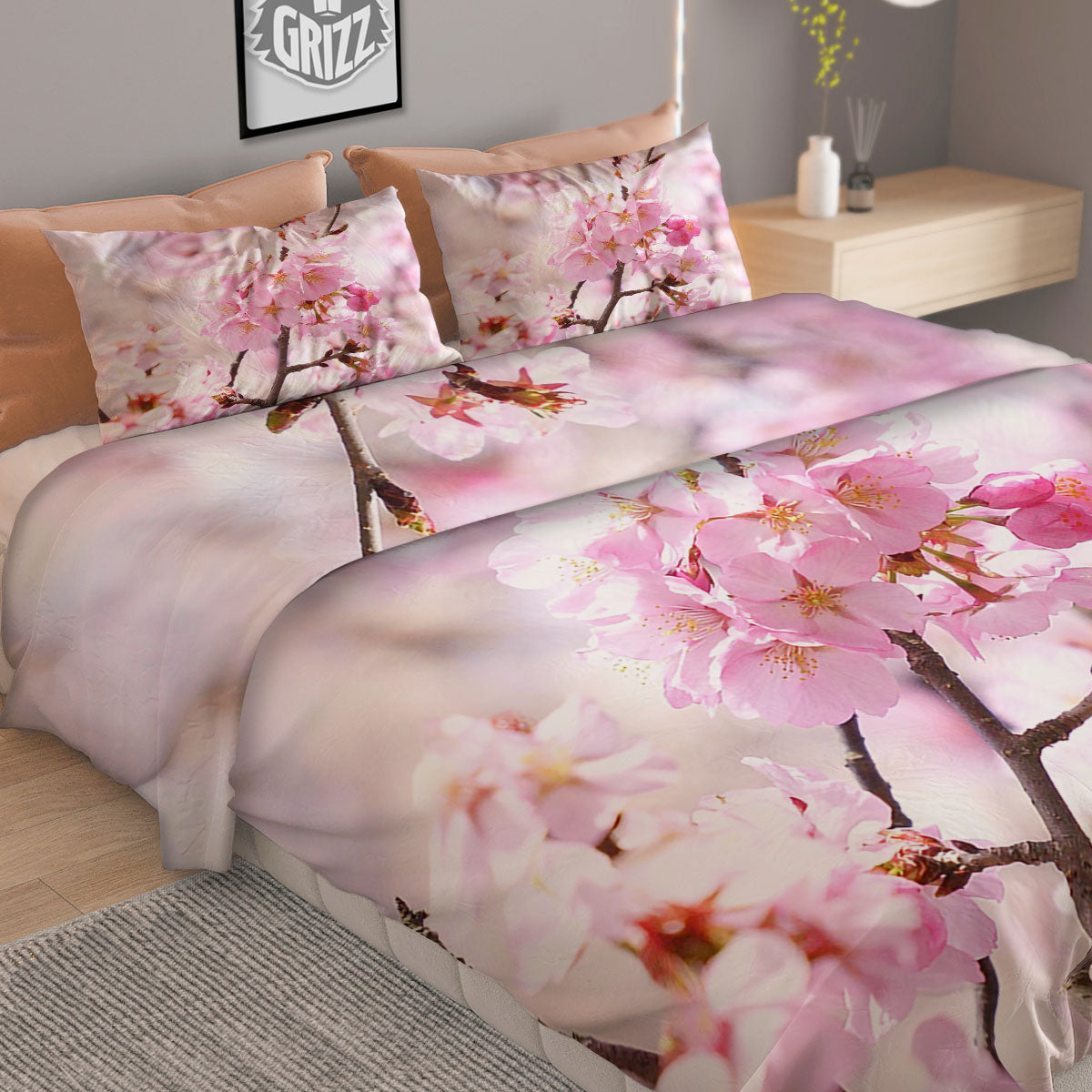 Beach Sunrise Print Duvet Cover Bedding Set