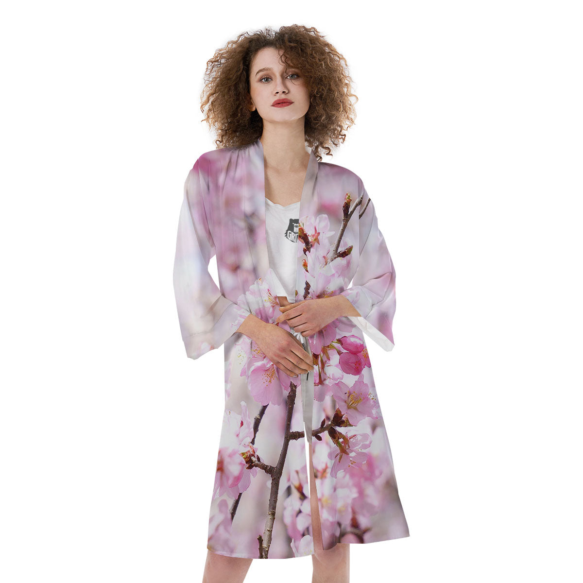 Blossom Spring Cherry Print Kimono-grizzshop