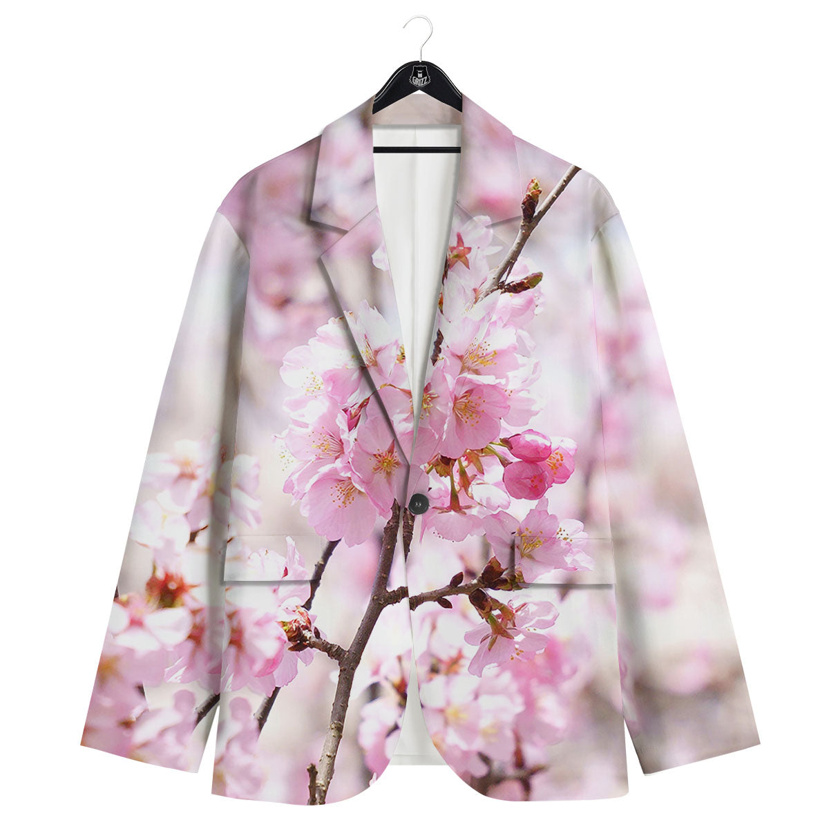 Blossom Spring Cherry Print Men's Sport Coat-grizzshop