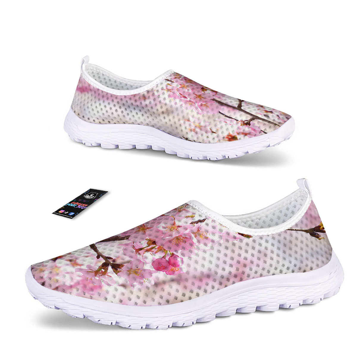 Blossom Spring Cherry Print Nurse Shoes-grizzshop