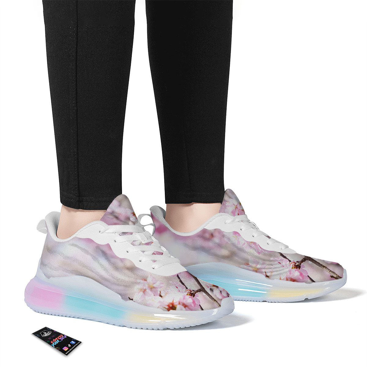 Blossom Spring Cherry Print Running Sneakers-grizzshop