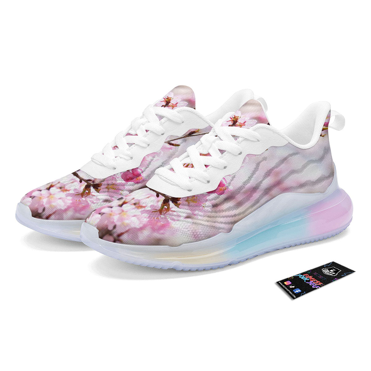 Blossom Spring Cherry Print Running Sneakers-grizzshop