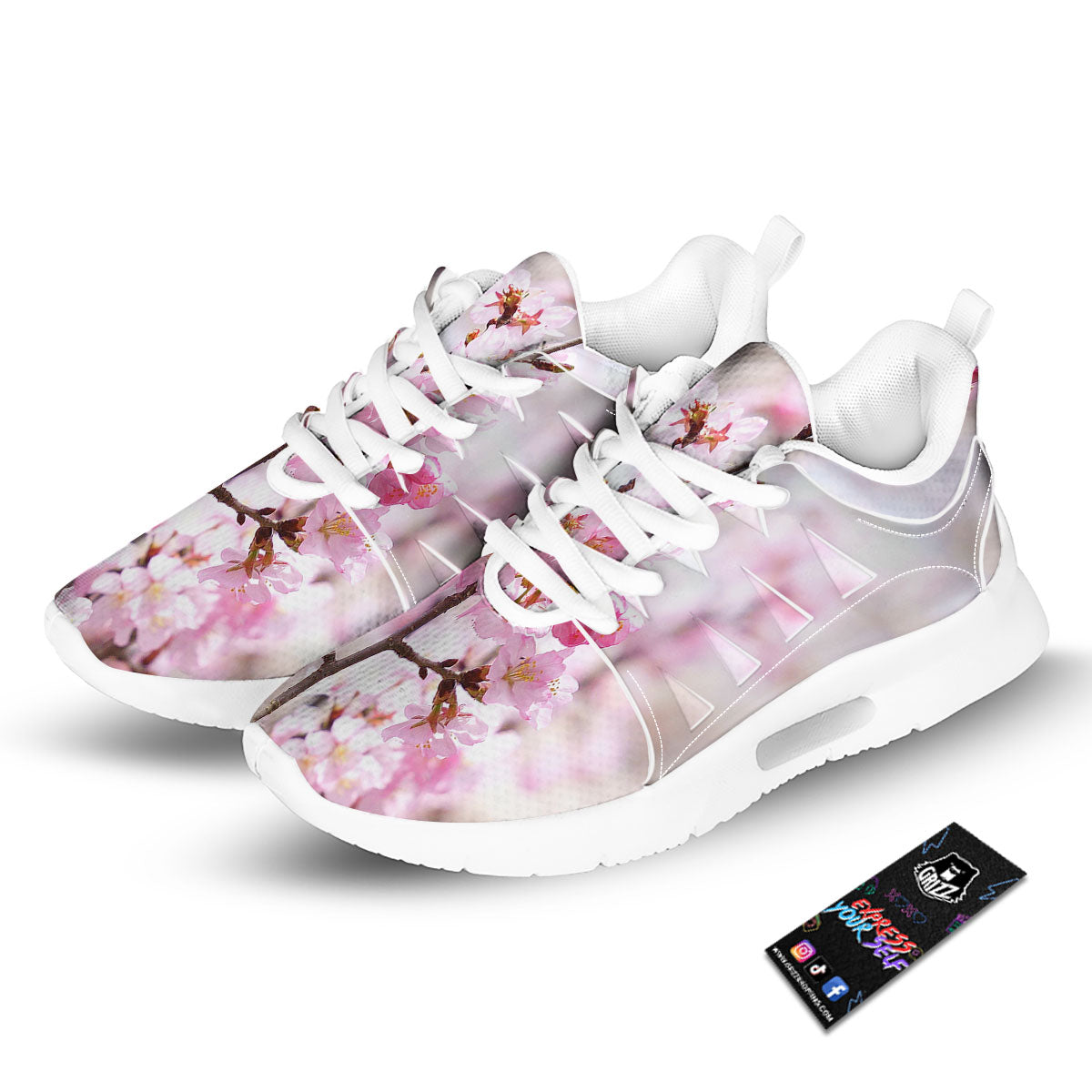 Blossom Spring Cherry Print Tennis Shoes-grizzshop