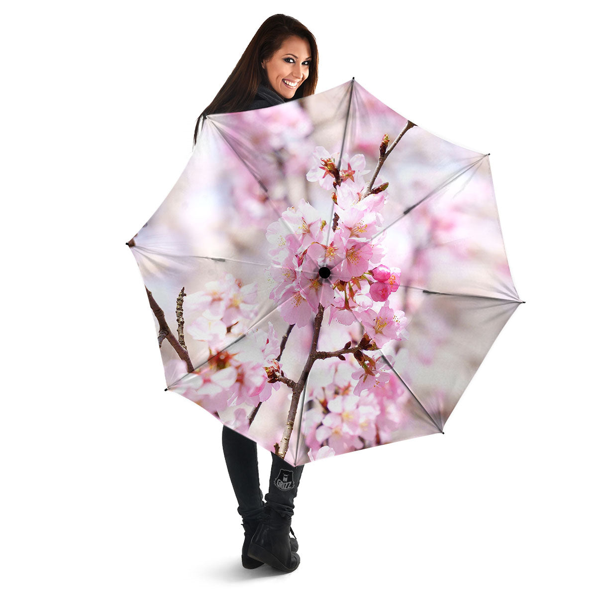 Blossom Spring Cherry Print Umbrella-grizzshop