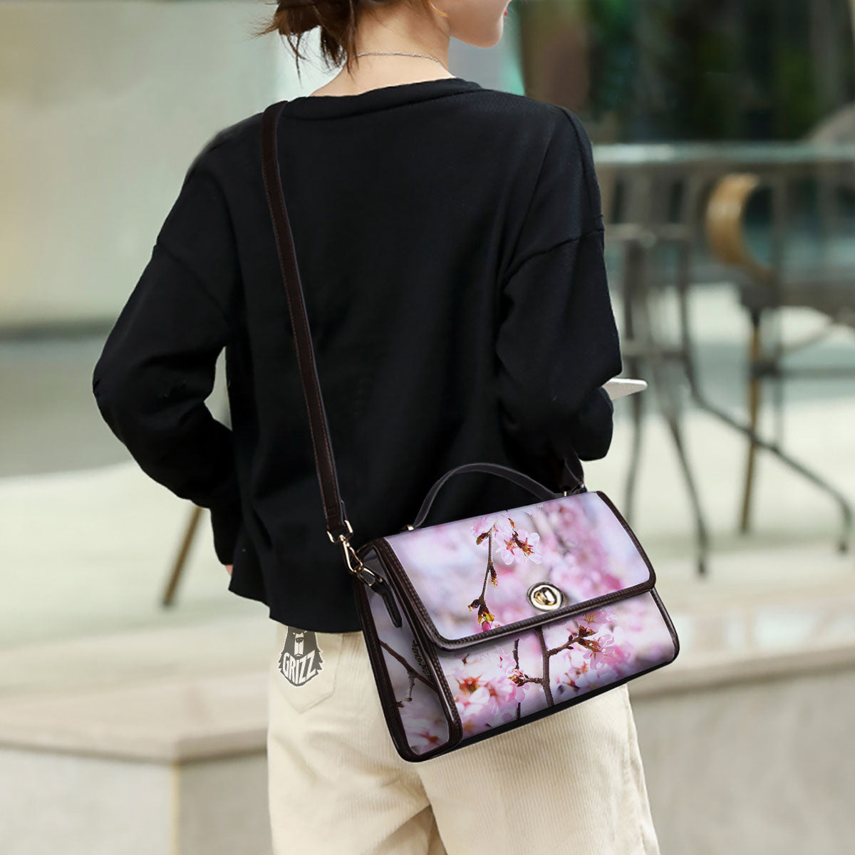 Blossom Spring Cherry Print Women's Satchel Bag