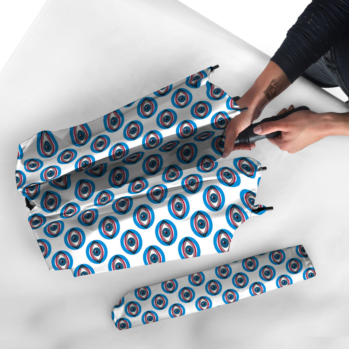 Blue Abstract Ophthalmology Print Pattern Umbrella-grizzshop