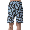 Blue And Black Cow Print Men's Shorts-grizzshop