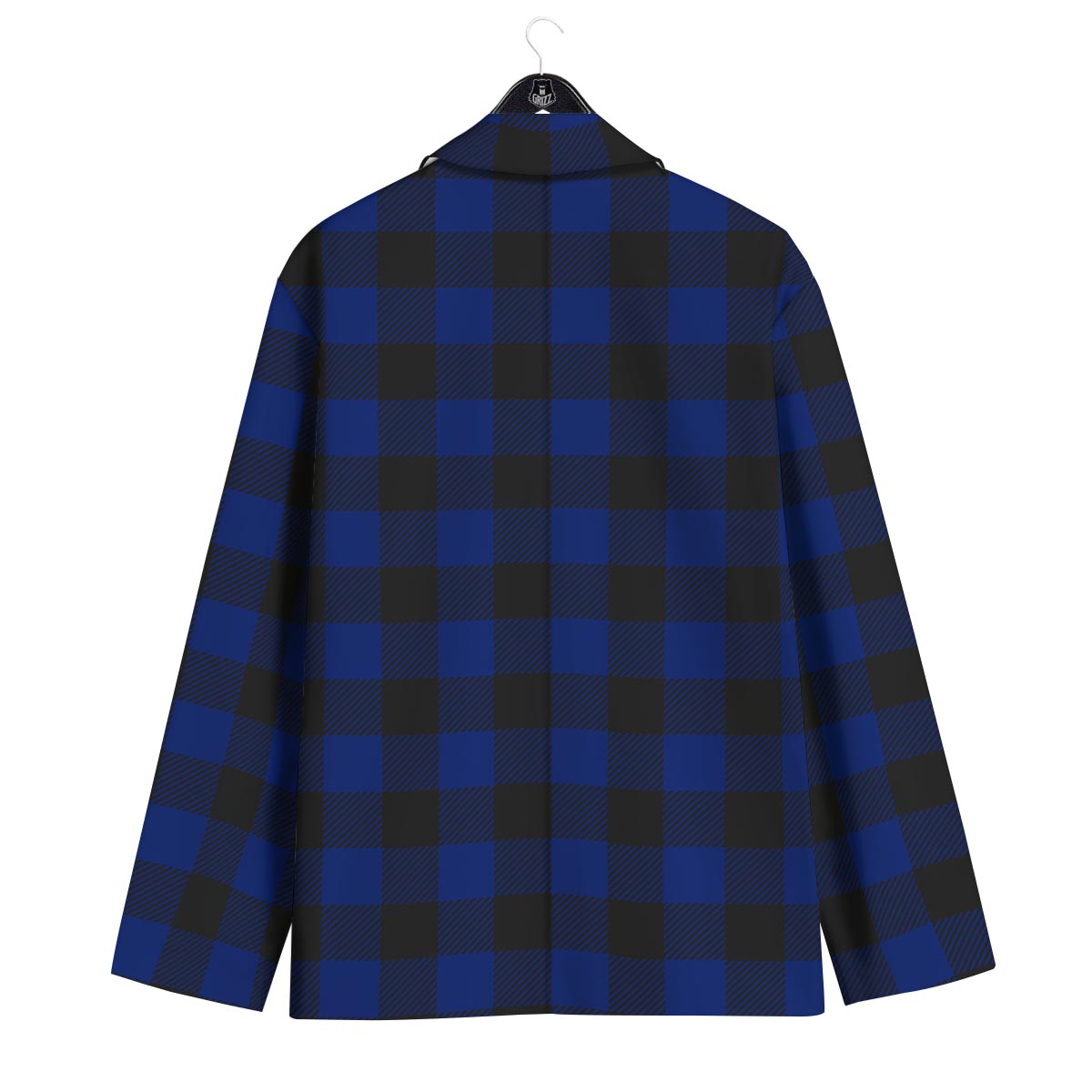 Blue And Black Steel Buffalo Check Print Pattern Men's Sport Coat-grizzshop