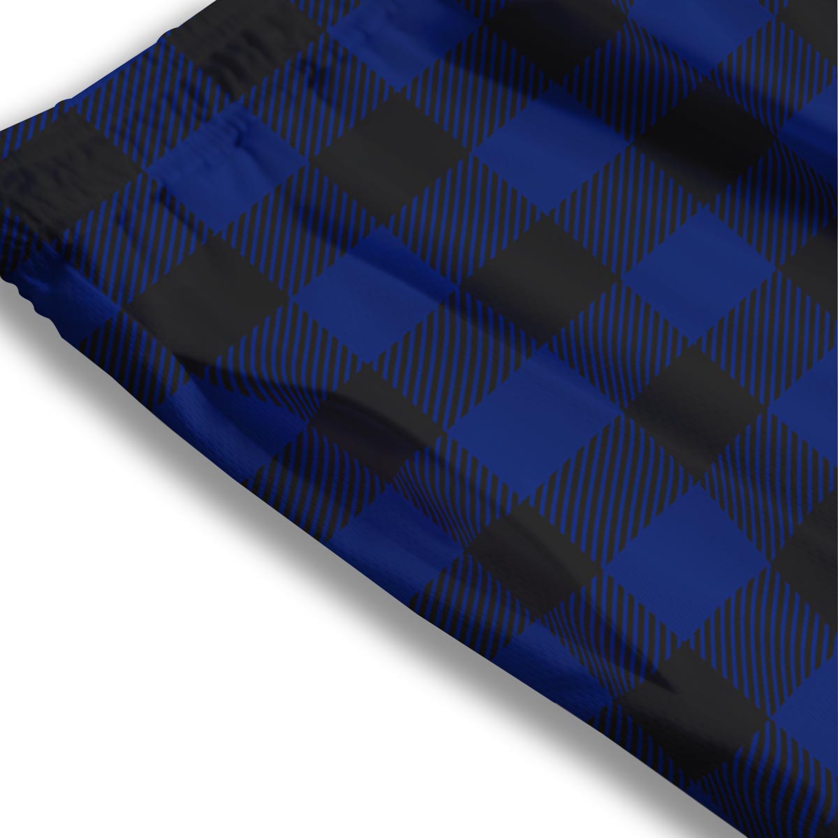 Blue And Black Steel Buffalo Check Print Pattern Mesh Shorts
