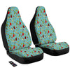 Blue And Cocktail Print Pattern Car Seat Covers-grizzshop