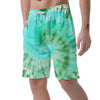 Blue And Green Tie Dye Men's Shorts-grizzshop