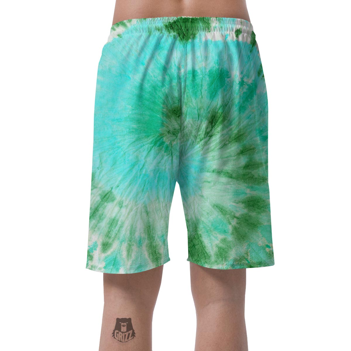 Blue And Green Tie Dye Men's Shorts-grizzshop