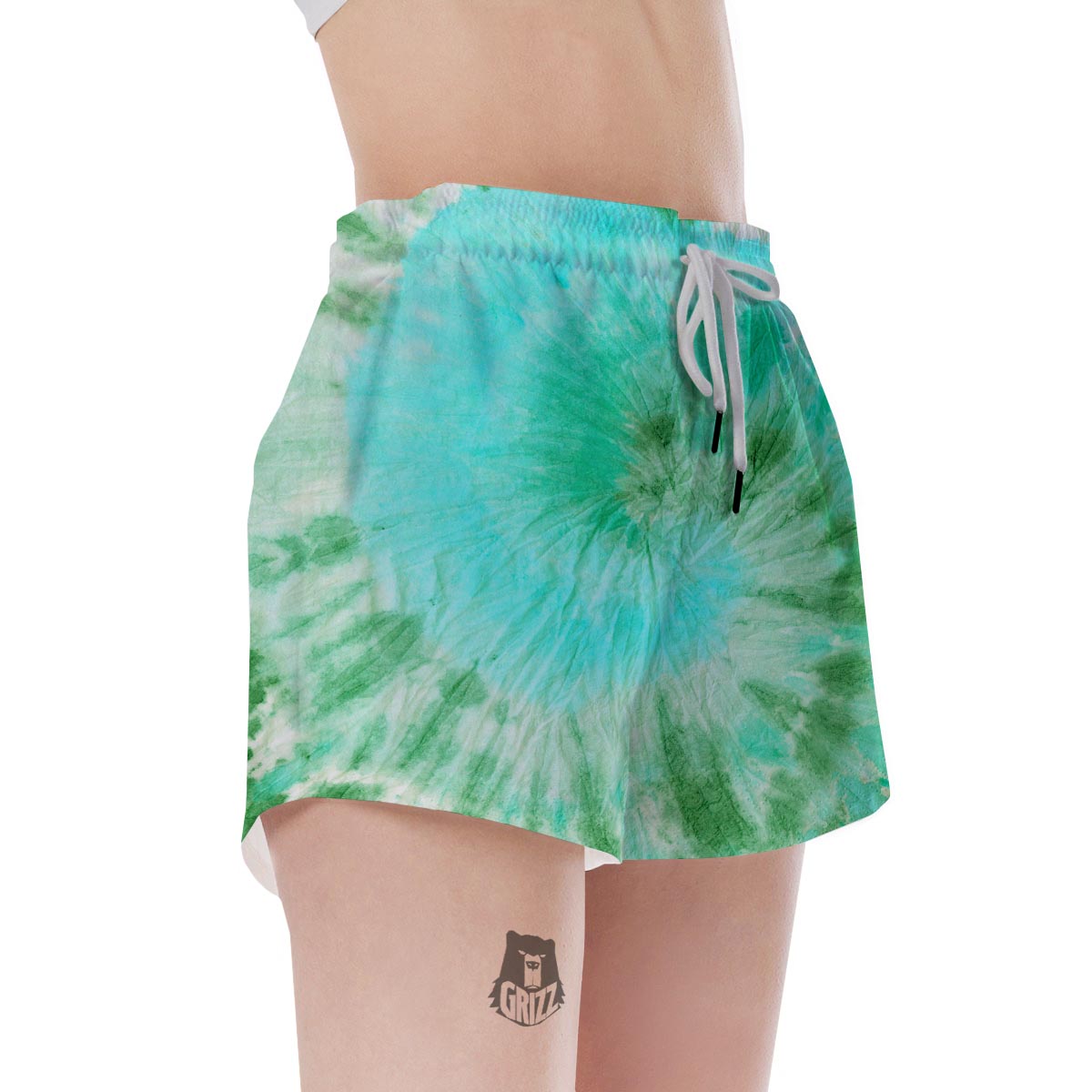 Blue And Green Tie Dye Women's Shorts-grizzshop