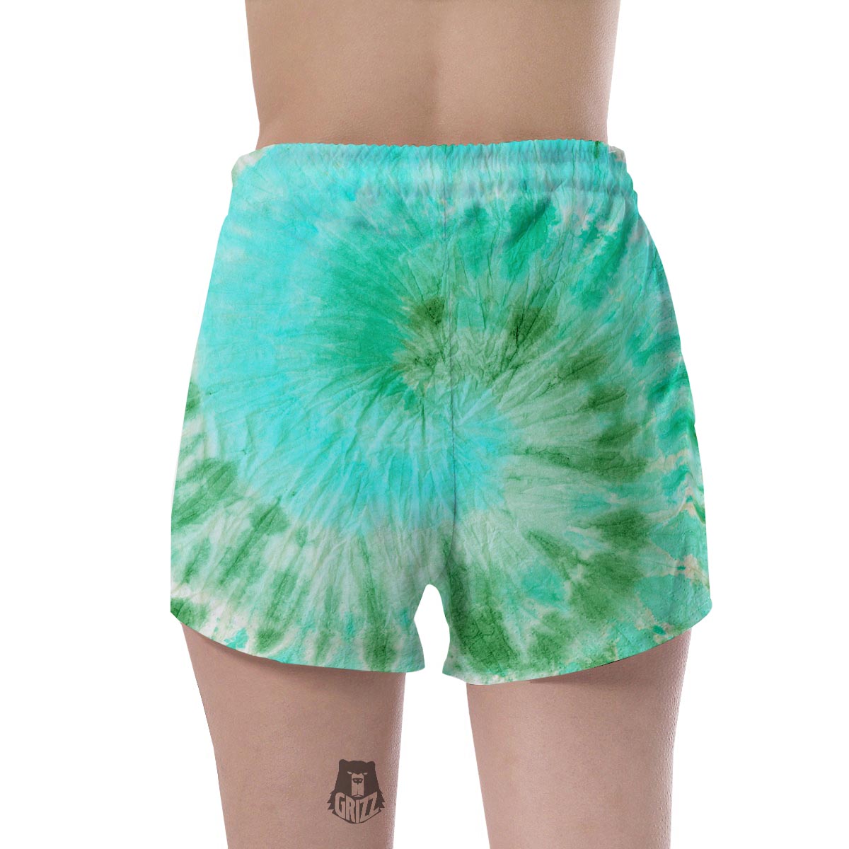 Blue And Green Tie Dye Women's Shorts-grizzshop