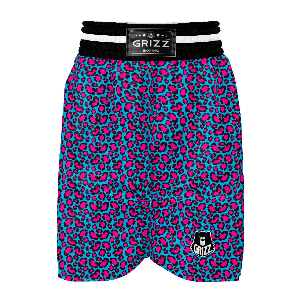 Blue And Pink Dot Leopard Boxing Shorts-grizzshop
