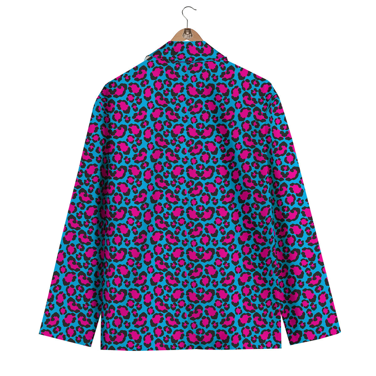 Blue And Pink Dot Leopard Men's Blazer-grizzshop