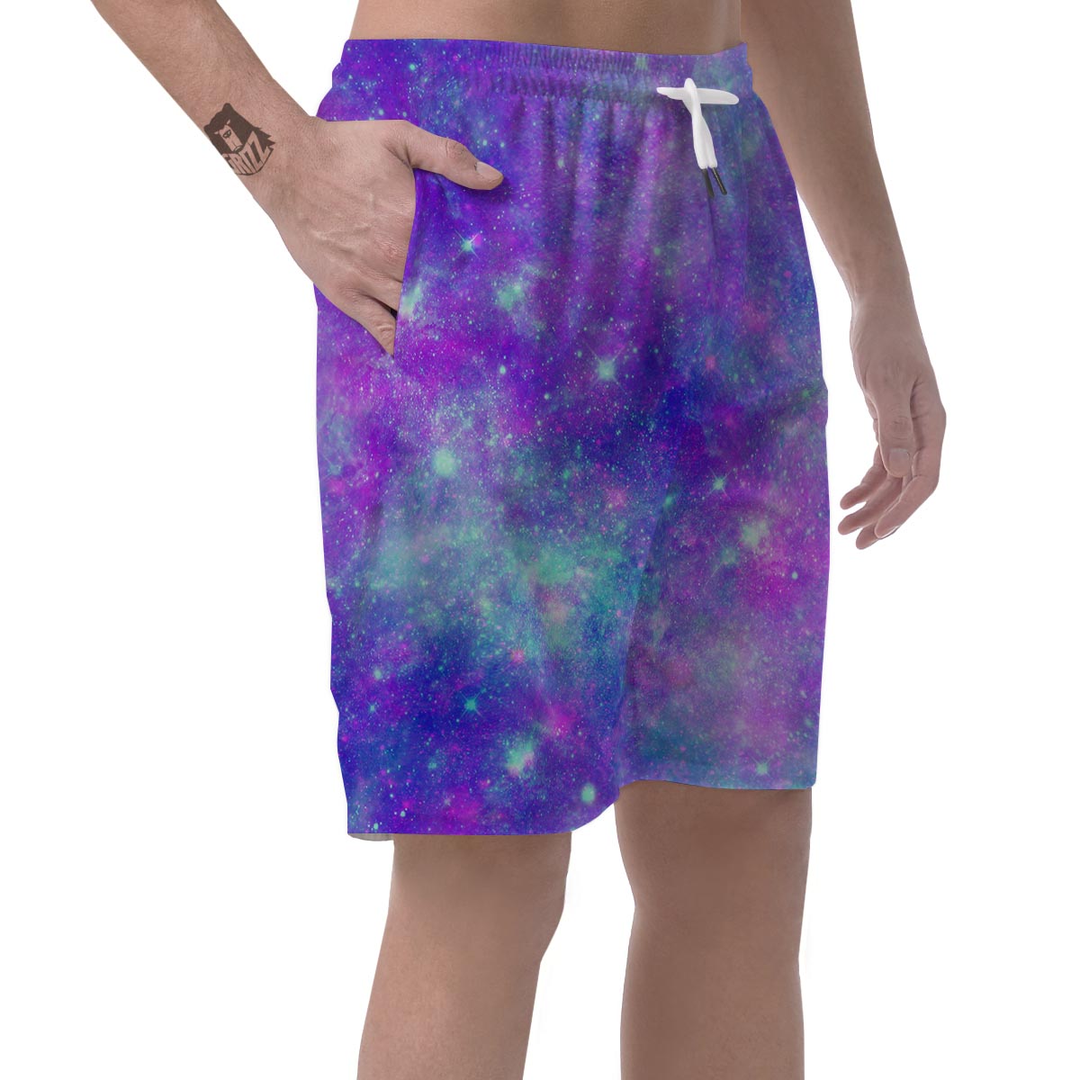 Blue And Pink Galaxy Space Men's Shorts-grizzshop