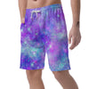 Blue And Pink Galaxy Space Men's Shorts-grizzshop