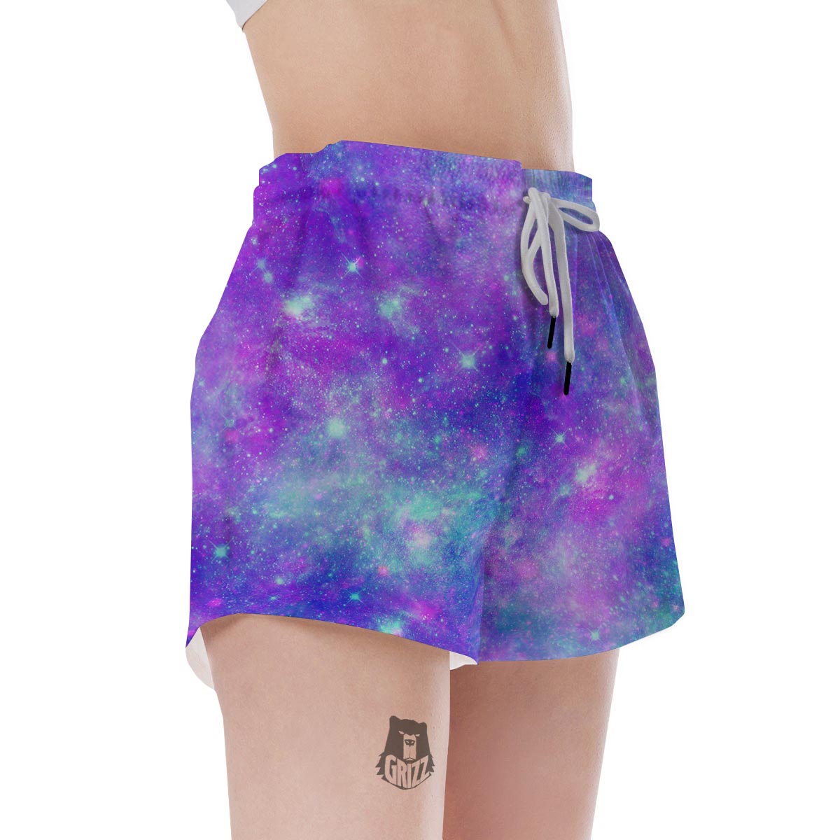 Blue And Pink Galaxy Space Women's Shorts-grizzshop