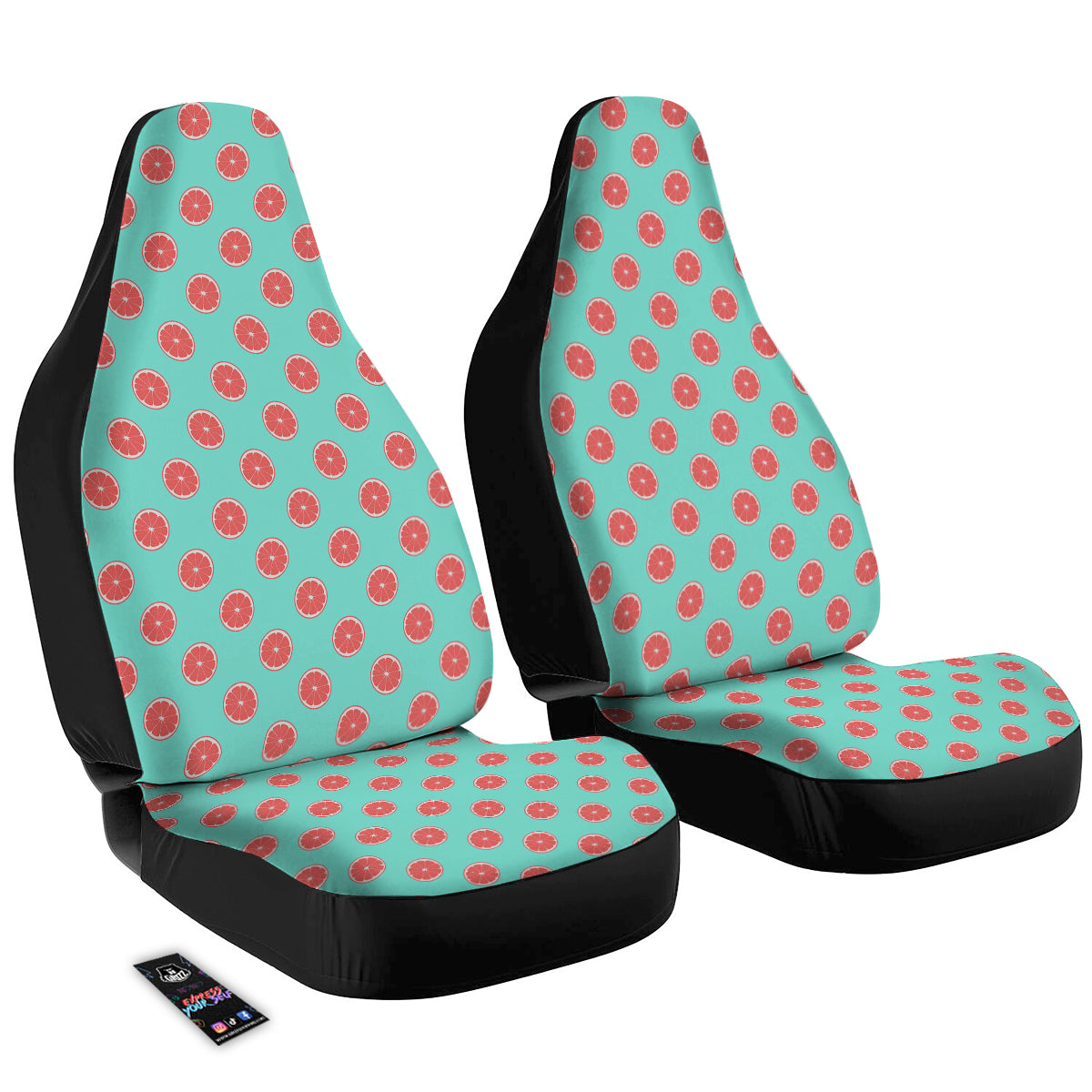 Blue And Pink Grapefruit Sliced Print Pattern Car Seat Covers-grizzshop