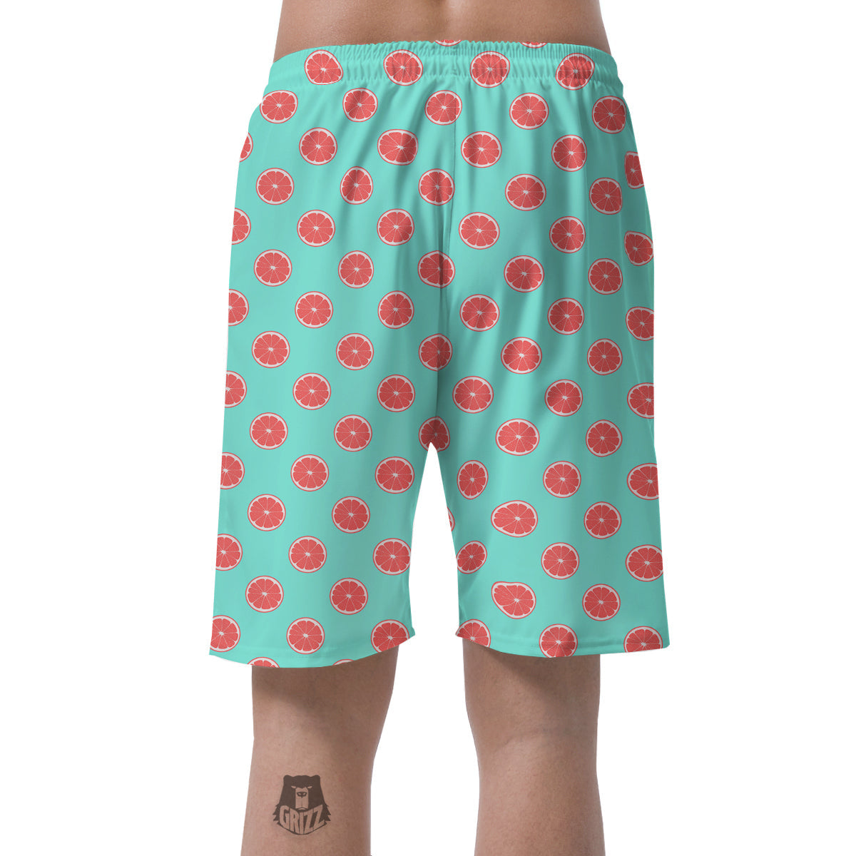 Blue And Pink Grapefruit Sliced Print Pattern Men's Shorts-grizzshop