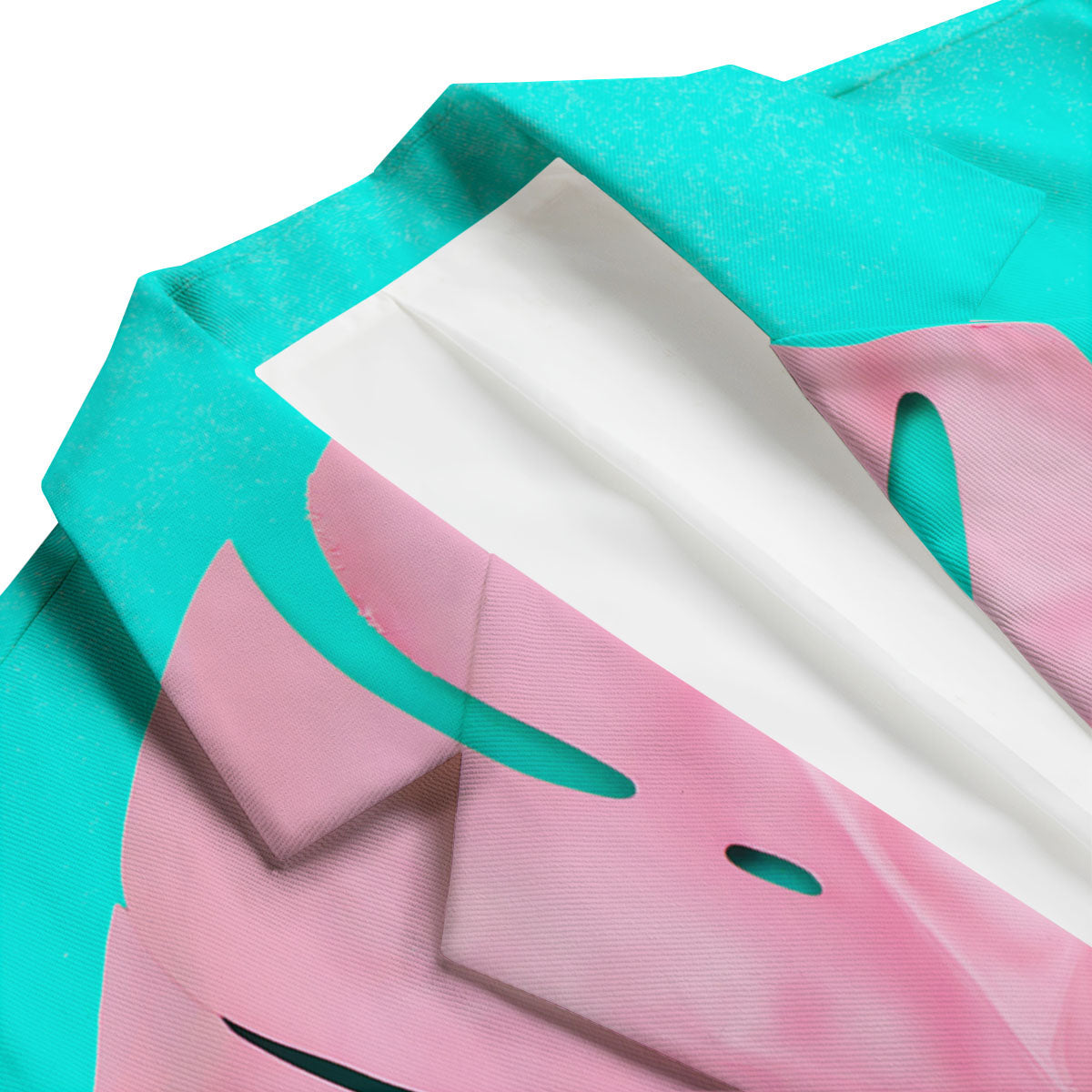 Blue And Pink Tropical Palm Leaf Print Men's Blazer-grizzshop