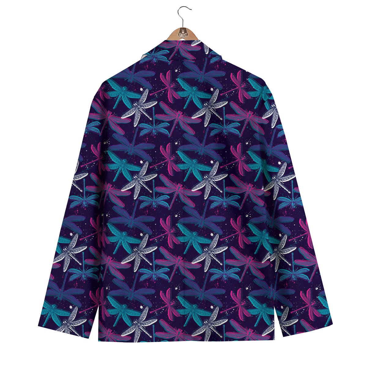 Blue And Purple Dragonfly Men's Blazer-grizzshop