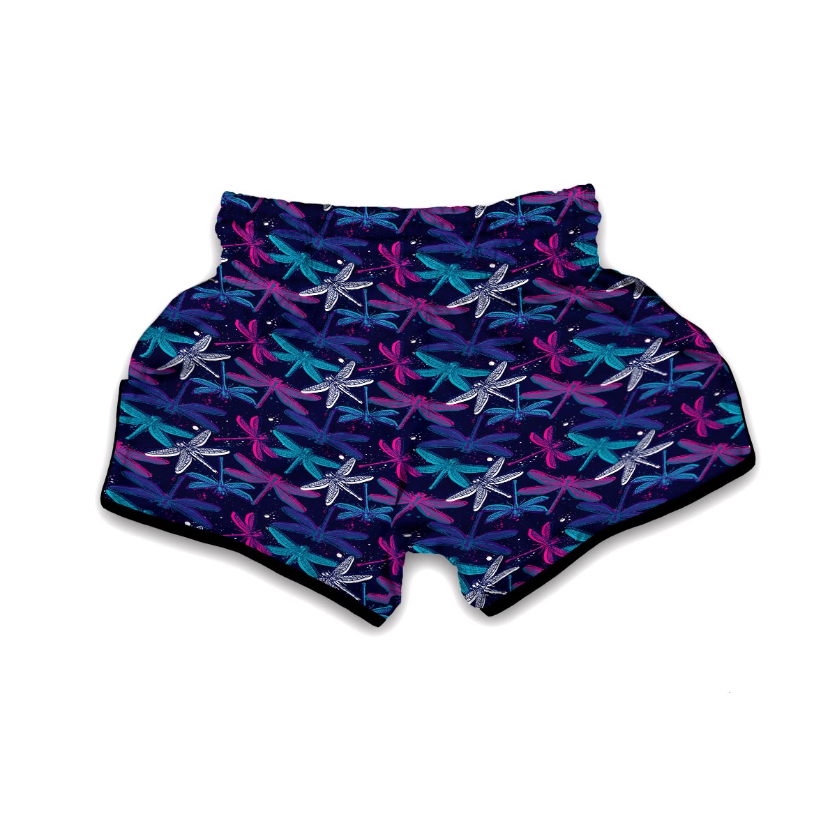 Blue And Purple Dragonfly Muay Thai Boxing Shorts-grizzshop