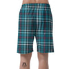 Blue Aqua Plaid Tartan Men's Shorts-grizzshop