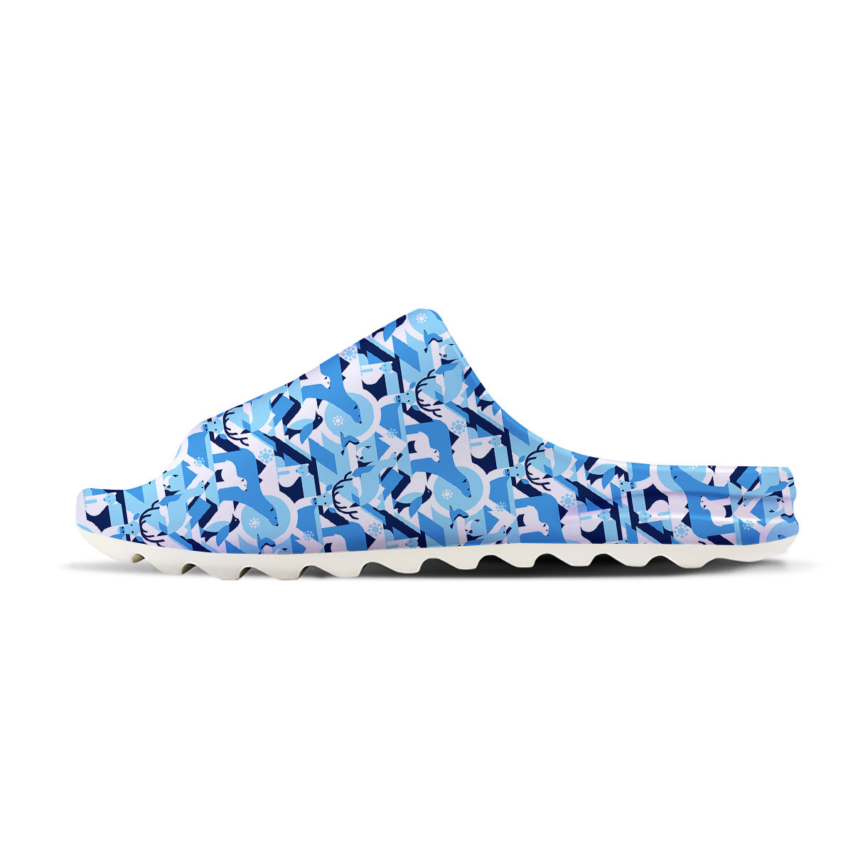 Blue Arctic Animals Print Pattern Sandals-grizzshop