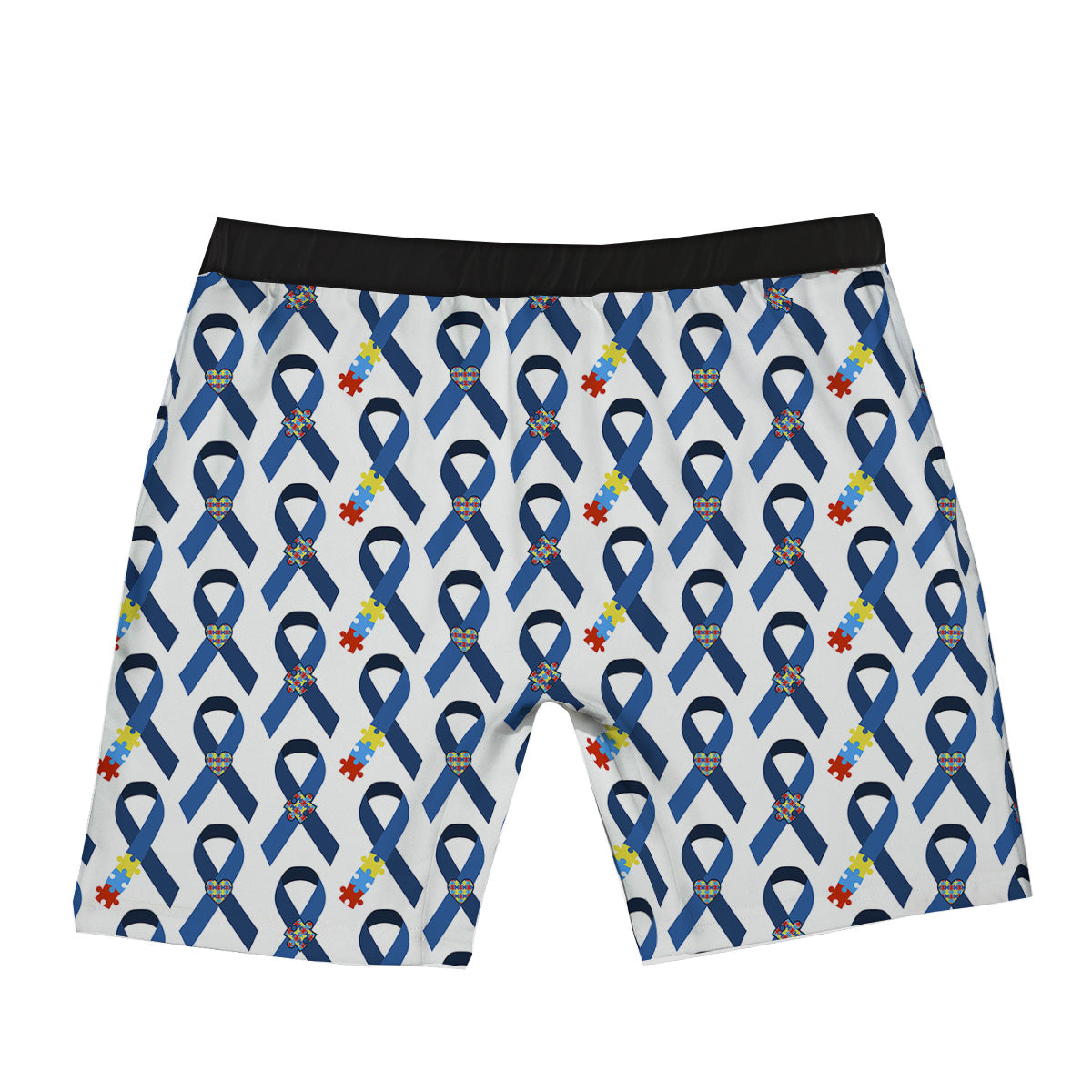 Blue Autism Awarenes Print Pattern Boxer Briefs-grizzshop