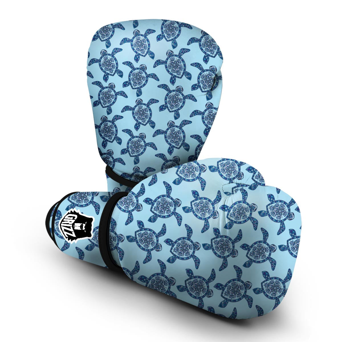 Blue Aztec Turtle Boxing Gloves-grizzshop