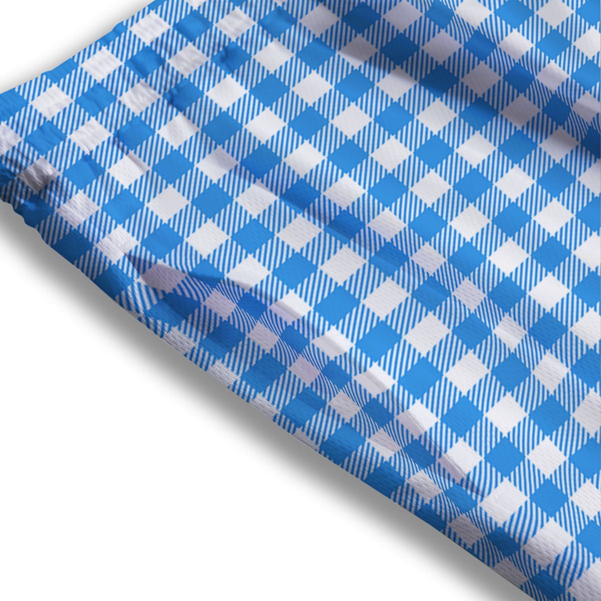Checkered White And Grey Print Pattern Mesh Shorts