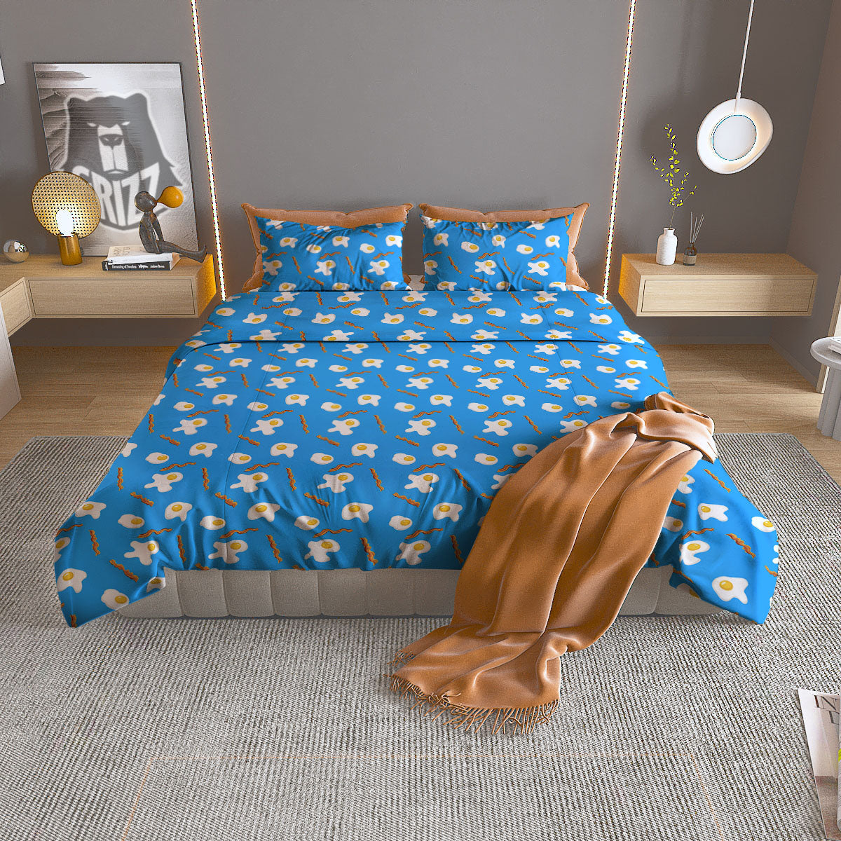 Blood Flowing Red Print Duvet Cover Bedding Set