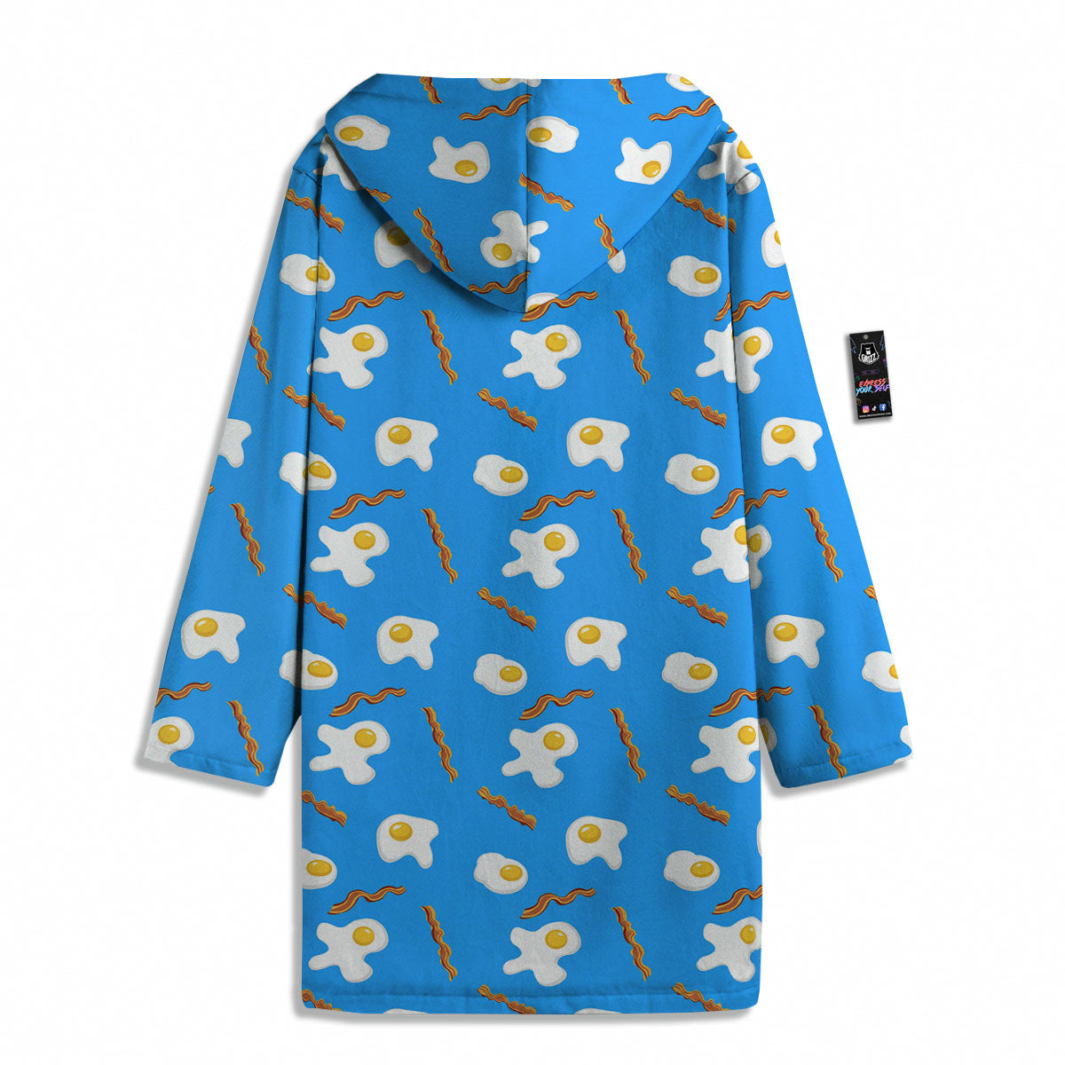 Blue Bacon And Fried Egg Print Pattern Men's Windbreaker Jacket-grizzshop