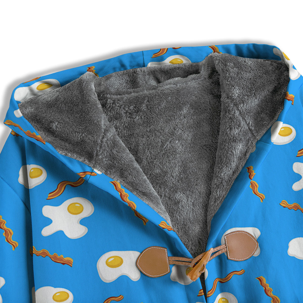 Blue Bacon And Fried Egg Print Pattern Men's Windbreaker Jacket-grizzshop