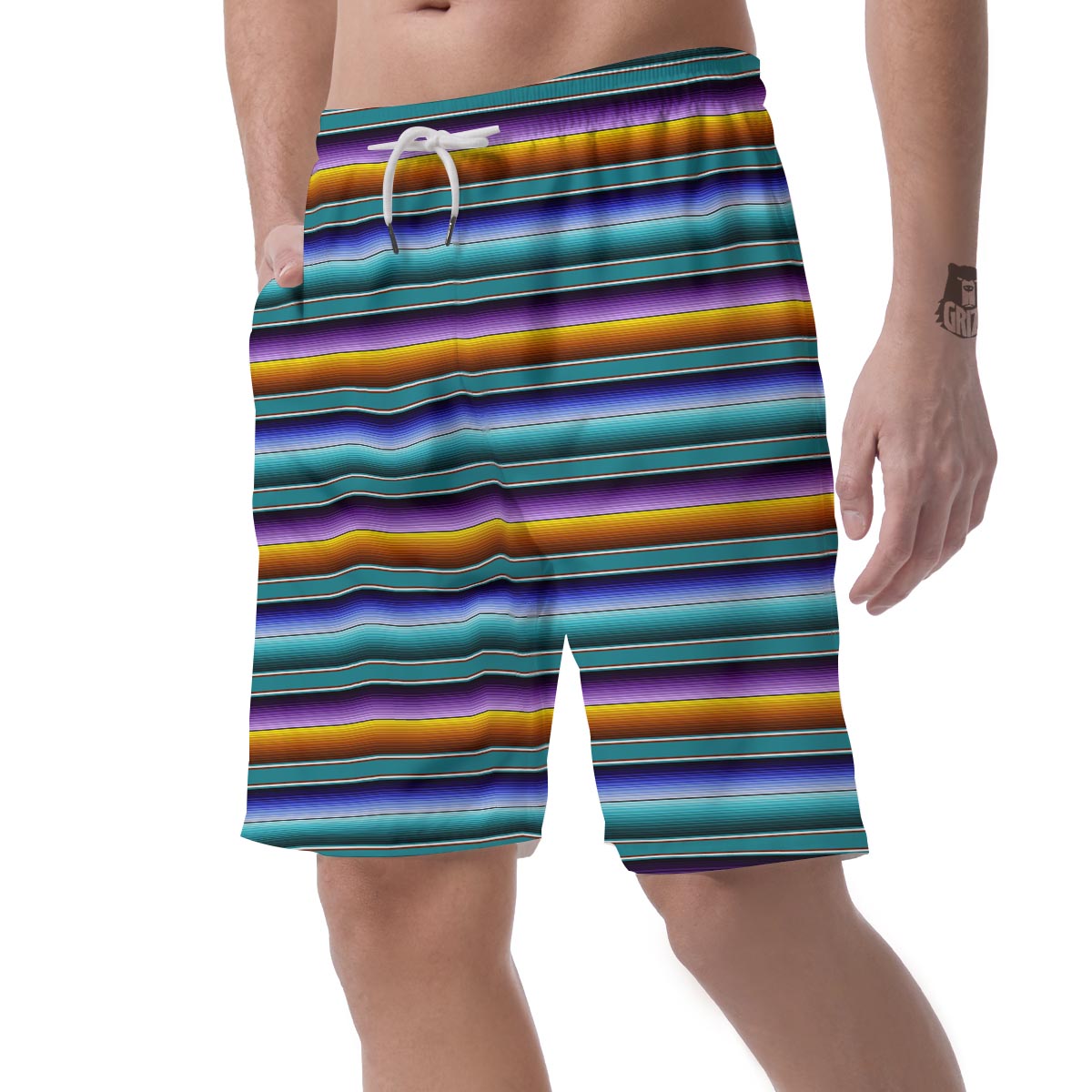 Blue Baja Serape Men's Shorts-grizzshop